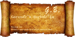 Gercsák Borbála névjegykártya